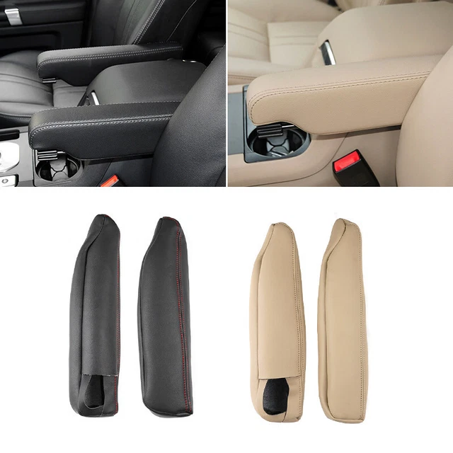 2x Real Leather Seat Armrest Handle Cover For Land Rover Discovery 3 4 2004-2016