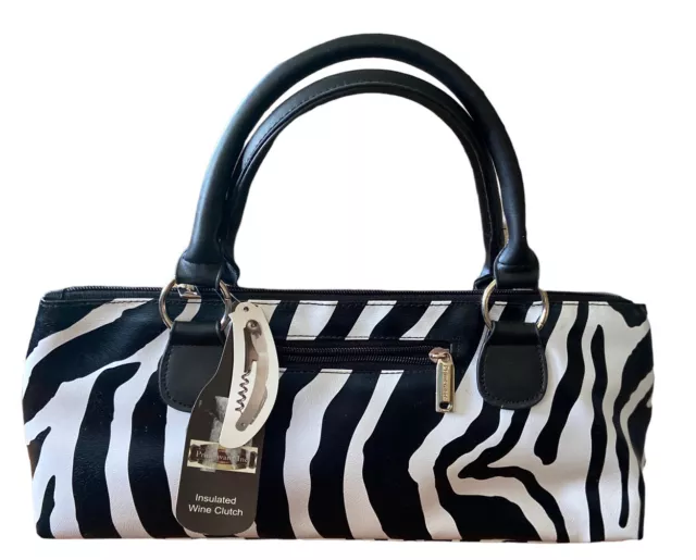 Primeware Wine Clutch Thermal Insulated Tote, Zebta Animal Print / Lunch Tote