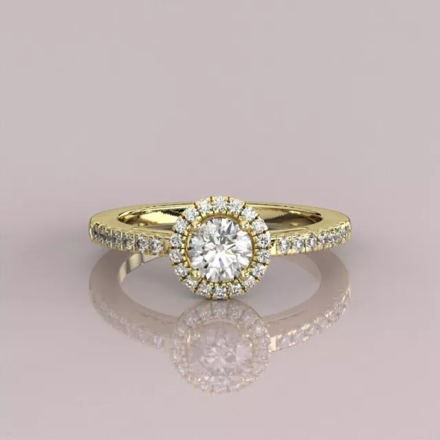 2.00Ct Round Cut Lab Created Diamond Women's Wedding Ring 14k Yellow Gold Plated