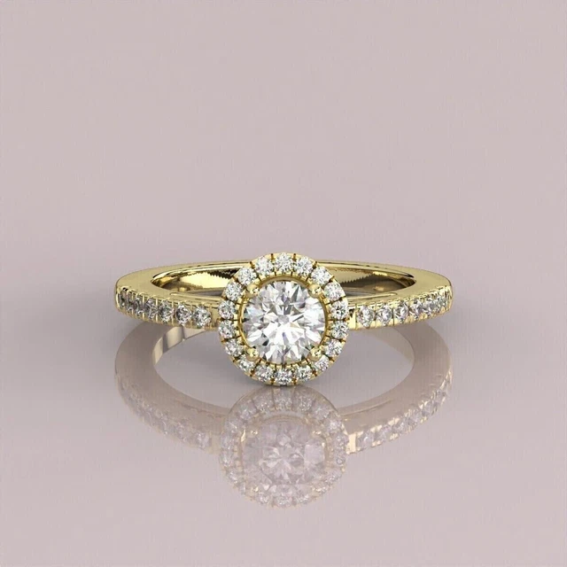 2.00Ct Round Cut Lab Created Diamond Women's Wedding Ring 14k Yellow Gold Plated