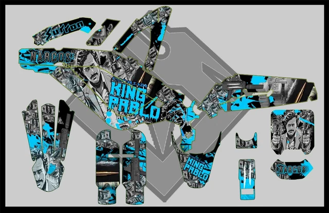 SUR RON Light Bee X Motocross Electric Blue Full Graphics Kit Decals Sticker Set