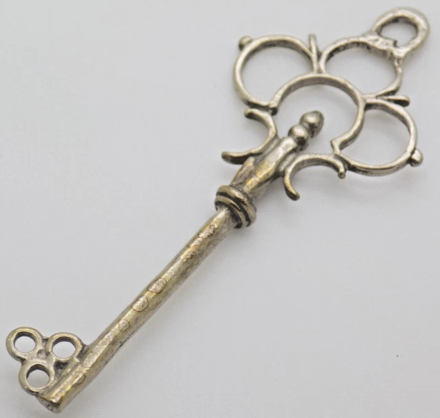 Vintage Italian Handmade Genuine Silver Decorative REAL LIFE SIZE Key