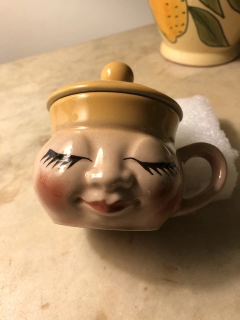 Vintage Ditmar Urbach Face Teacup w/Lid SIGNED Czech Anthropomorphic Art Deco Vintage Ditmar Urbach Face Teacup w/Lid SIGNED Czech Anthropomorphic Art Deco