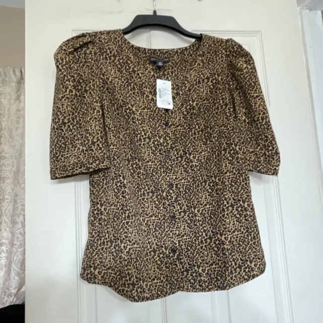 SAKS FIFTH AVENUE Leopard Print Top/Blouse. Sz XS. NWT!!