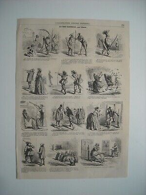 1860 caricatures. the national tir, by Cham. 12 cartoons with legends.