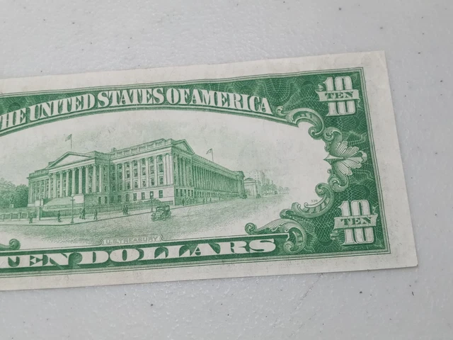 Nice 1934 $10 Ten Dollar Silver Certificate Note Blue Seal, A76 6