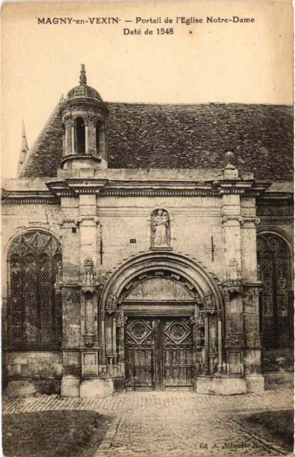 CPA Magny in Vexin Church Portal (1319405)