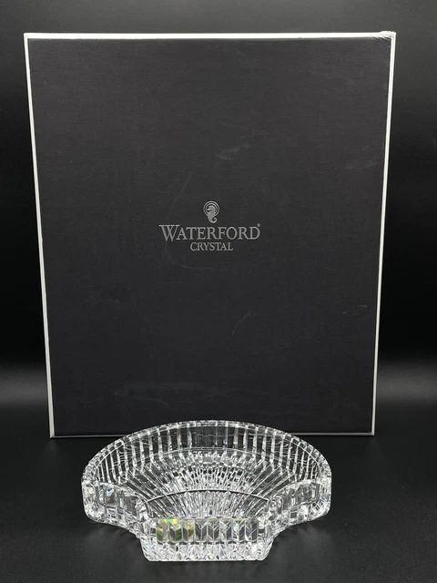 Waterford Crystal Glass Scallop Shell Dish Paperweight Vanity Dresser Dish 7in”