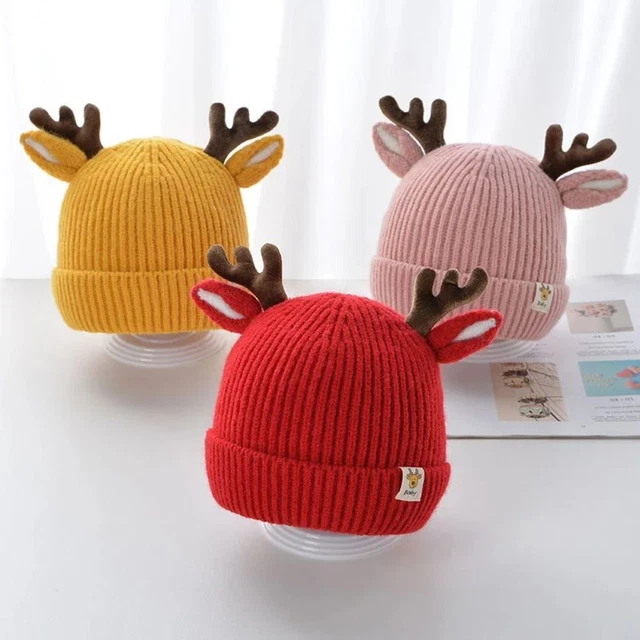 Autunno inverno bambino maglia berretto orecchio di cervo cappello caldo berretto bambina ragazzo