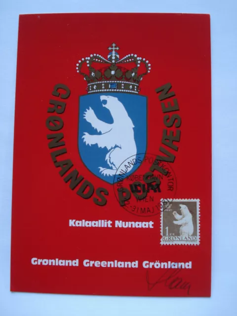 Danmark -Grönland 1981:maximum card/MK  "Eisbär"  gest. 22.5.1981 WIPA WIEN