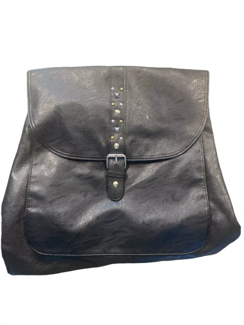 Backpack Handbag Black Studded Convertible Crossbody  Shoulder Bag Vegan