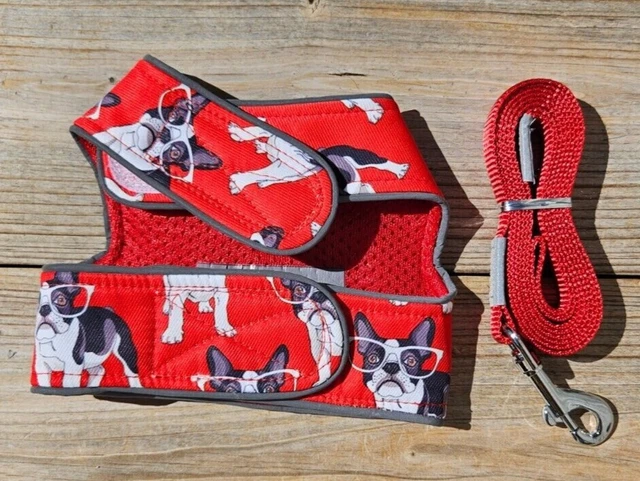 Harness Vest ~ SMALL Dog ~ French Bulldog Puppy or Boston Terrier Reflective NEW