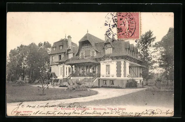 CPA Montmacq, Villa du Vivret 1906