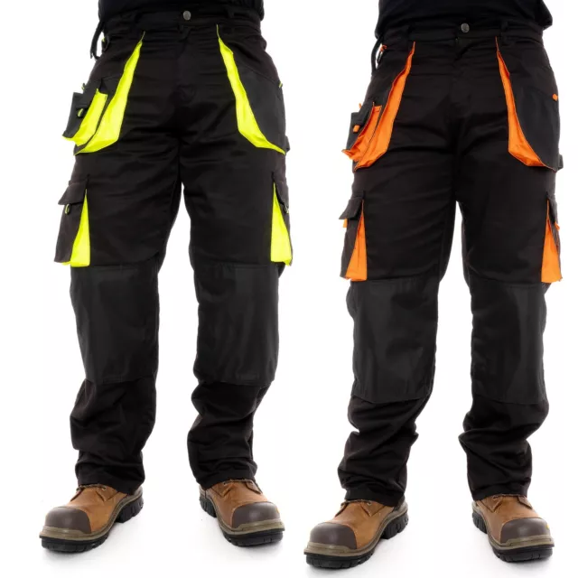 Mens Combat Cargo Work Trousers Utility Cargo Working Pants Knee Pad Pockets