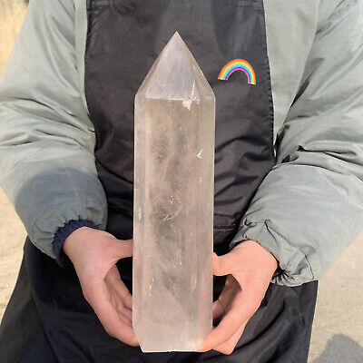 5.24lb Natural white crystal Obelisk Crystal Energy Column Reiki heals 2380G
