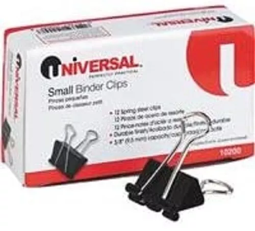 Universal small Binder Clips / 2 packs of 12 per box