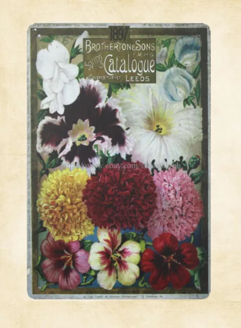 seed catalogue brotherton and sons metal tin sign house wall decor