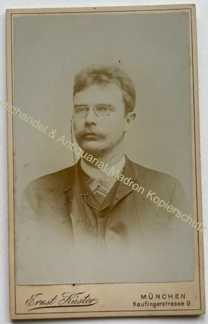 orig. CDV Foto Fotografie Mann Herr Mode um 1890 Küster München