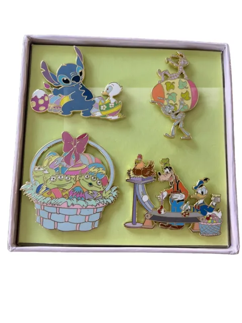Disney Pin Set Easter 2007 Mystery Set Stitch, Flik,Aliens, Goofy & Donald LE