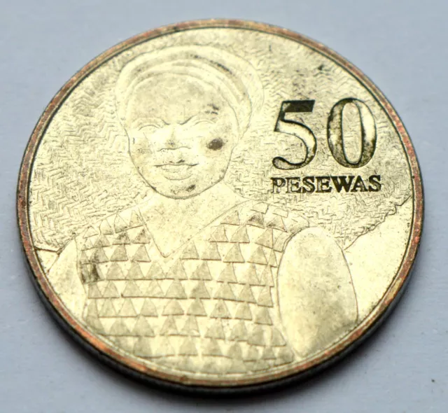 Ghana 50 Pesewas 2007 Old Coin