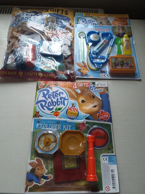 PETER RABBIT CHILDREN'S MAGAZINES JOB LOT INC ISSUE 1 WITH FREE GIFTS ...