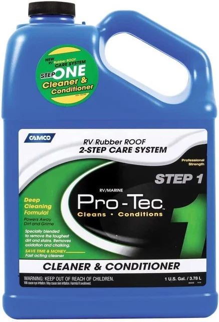 Camco Pro-Tec Rubber Roof Cleaner & Conditioner Pro-Strength 1 Gallon Step 1