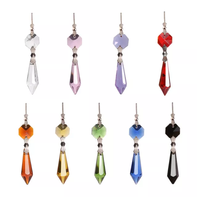 10PCS Chandelier Glass Crystal Drops Sun Catcher Prisms Pendant Light Decor DIY