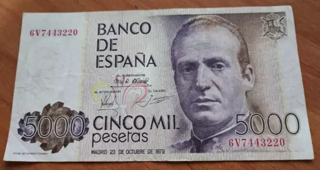 Billete de España de 5.000 Pesetas 1979 CSC (ORIGINAL) ES EL DE LAS FOTOS S/ 6V