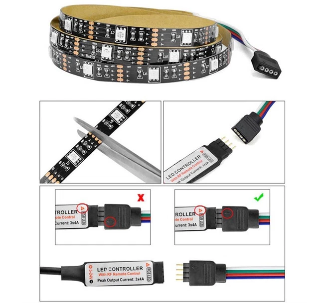 LED STRIP LIGHT 5V TV 5050 RGB USB Plug 17key Remote Lights Flexible ...
