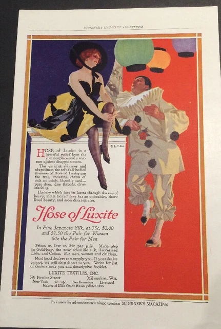 Hose Of Luxite  Hosiery Ad Art Deco Jazz Age Costume Masquerade Party Attire