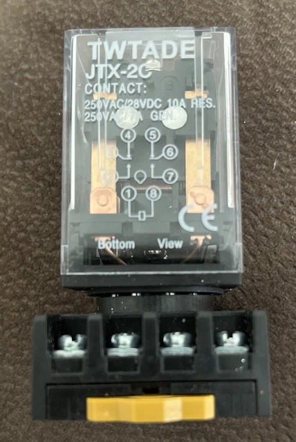 TWTADE/JTX-2C MK2P-I DPDT Power Relay with Plug-in Terminal Socket Base DC 12...