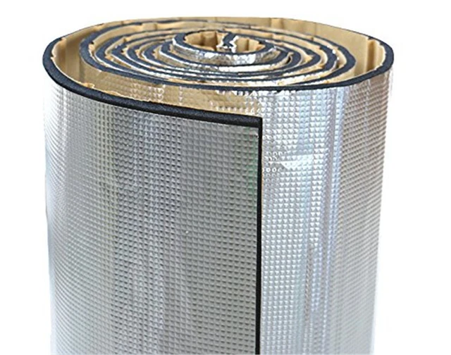 BCSMMCAR 1x1.4m Car Engine Hood Noise Insulation Pad – 5mm Thick Self-Adhesive Heat Shield Mat (Silver)