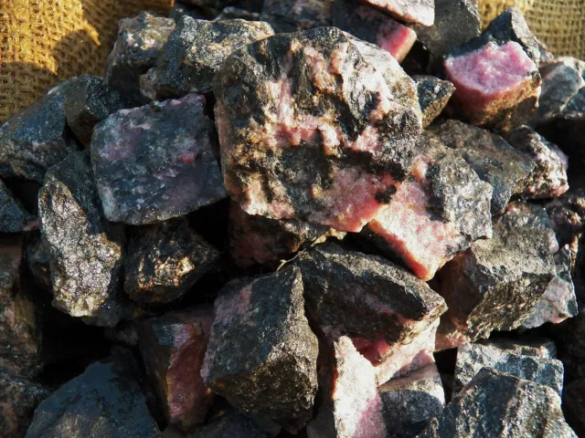 500 Carat Lots of Rhodonite Rough - Plus a FREE Faceted Gemstone