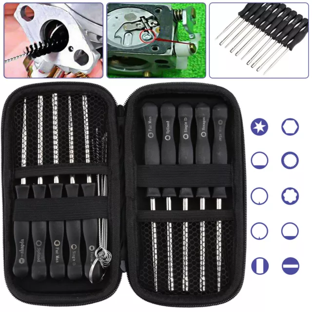 10Pcs Carburetor Screwdriver Splined Carb Adjusting Tools Kit Set Chainsaw UK