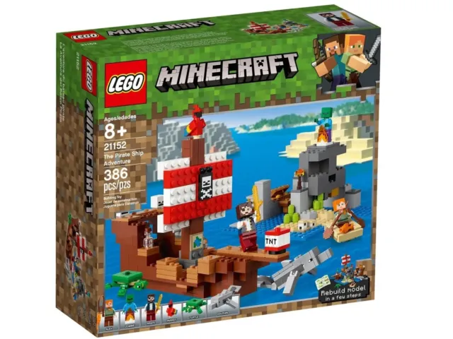 Lego Minecraft The Pirate Ship New In Box Factory Sealed #21152 Pcs 386