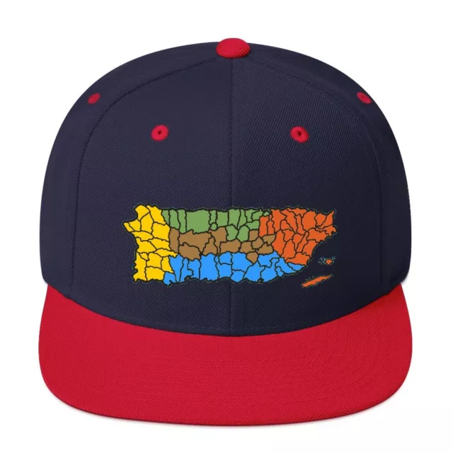 Unisex Embroidery Map PR Gorras Puerto Rico Snapback RV