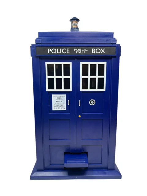 BBC Doctor Who Tardis Police Box Sound  Lights Flip Lid Trash Can Waste Bin Rare