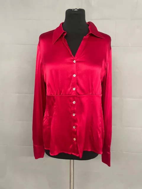 HOBBS red silk blouse size 14