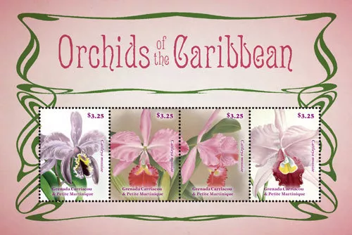 Grenadines - 2014 Orchids of the Caribbean Stamp - Sheet of 4 MNH