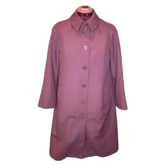 Misty Harbor Women's Vintage Burgundy Pink Undertone Trench Coat W Liner 8P