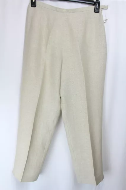 Talbots Women 10 Pants Linen Ivory Beige Office Work Hight Rise