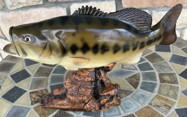 Big Sky Carvers B. Reel Wood Carved 17” Large Mouth Bass Fish Sculpture L@@K!