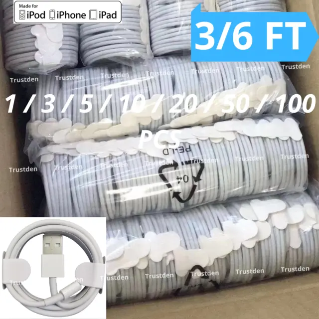 Wholesale Bulk 3FT 6FT Charging Cable USB Cord For Apple iPhone iPod Charger Lot