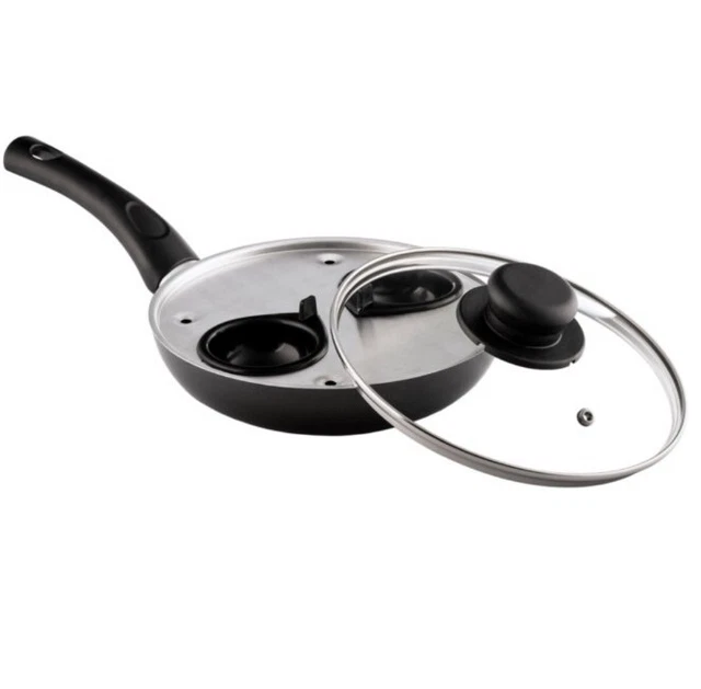 Colección Pendeford Sapphire 18 cm 2 tazas cazador furtivo antiadherente de huevos - plateado (P062)