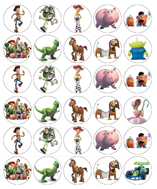 30X TOY STORY Cupcake Toppers Edible Wafer Paper Fairy Cake Toppers £2.