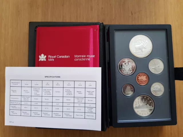 1985 Royal Canadian Mint Double Dollar Silver & Nickeldollar Coin Set