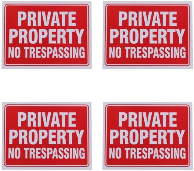 8 Pack Private Property no Trespassing Sign 9 x 12 Inch