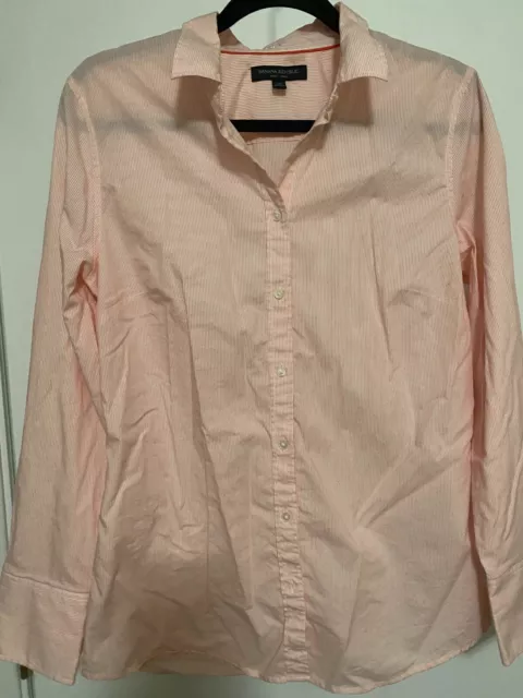 Ralph Lauren Riley Shirt Pink/White Stripe Button Up Shirt-Women's Size 12 2