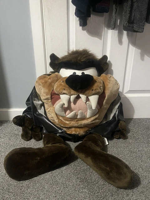 VINTAGE LOONEY TUNES Taz Plush Stuffed Animal Tasmanian Devil Toy 90s £