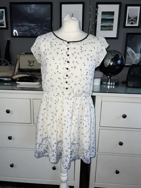 somerset by alice temperley 14 dress white blue short cute 2